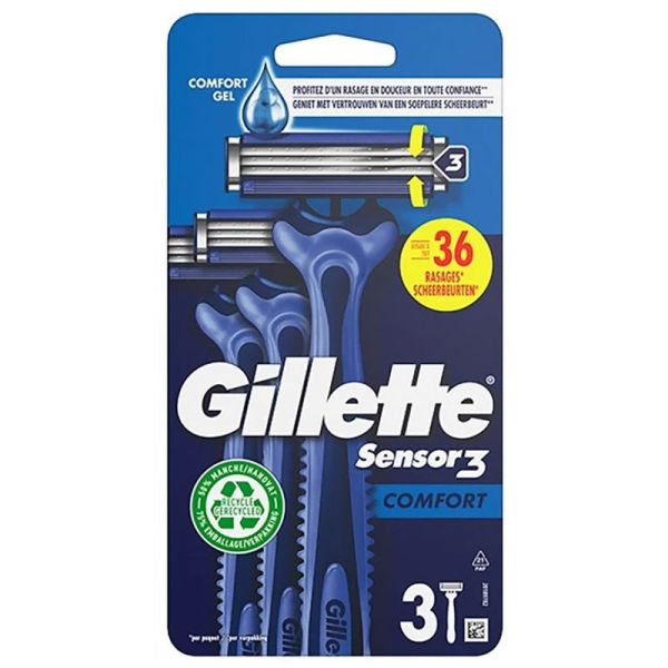 Gilette Rasoir Sensor 3Paq 3 Rasoirs