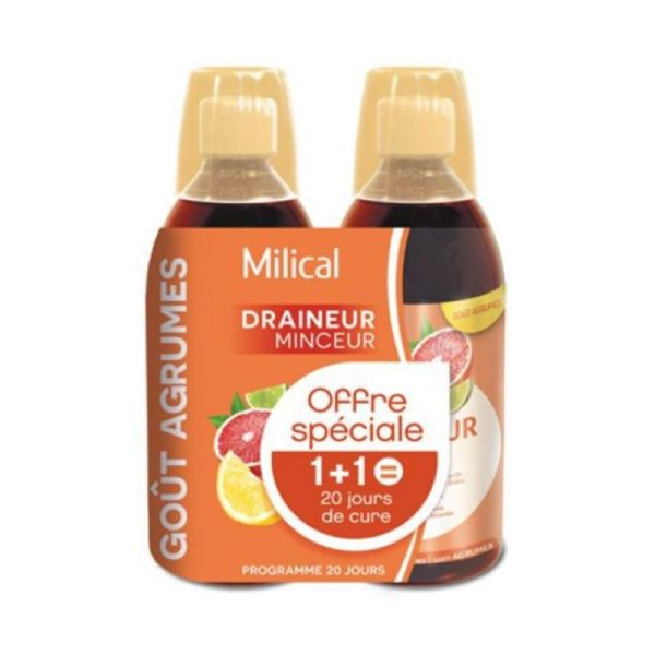 Milical Draineur Ultra Agrumes 2 Fl 500Ml