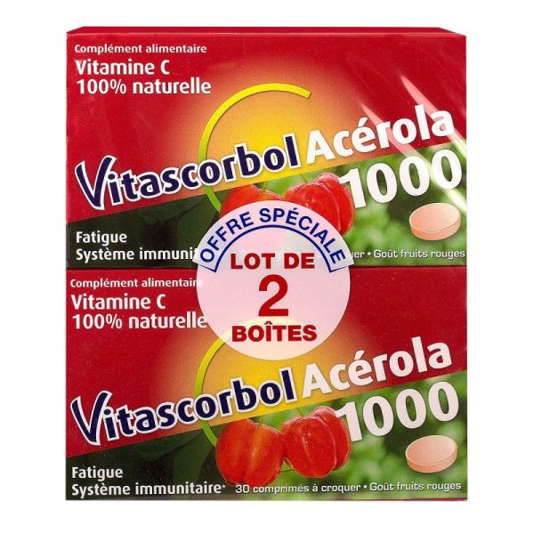Vitascorbol Acérola 1000 2x30 comprimés