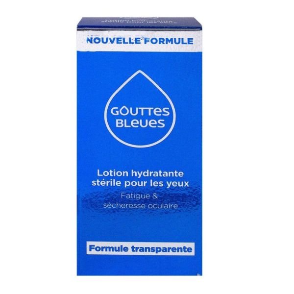 Gouttes bleues lotion hydratante stérile yeux 10ml