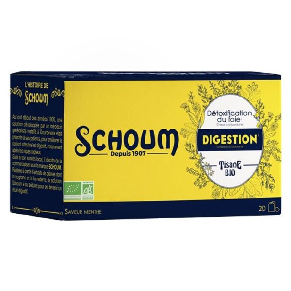 SCHOUM DIGESTION TISANE BIO BT 20 SACHETS