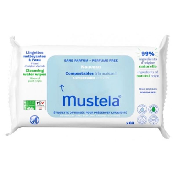 Mustela Lingettes Nett Compost S/Parf 60